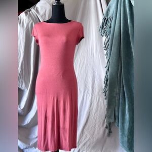 Pink Sheath Midi Dress